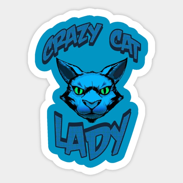 Crazy Cat Lady (blue) Sticker by Samax